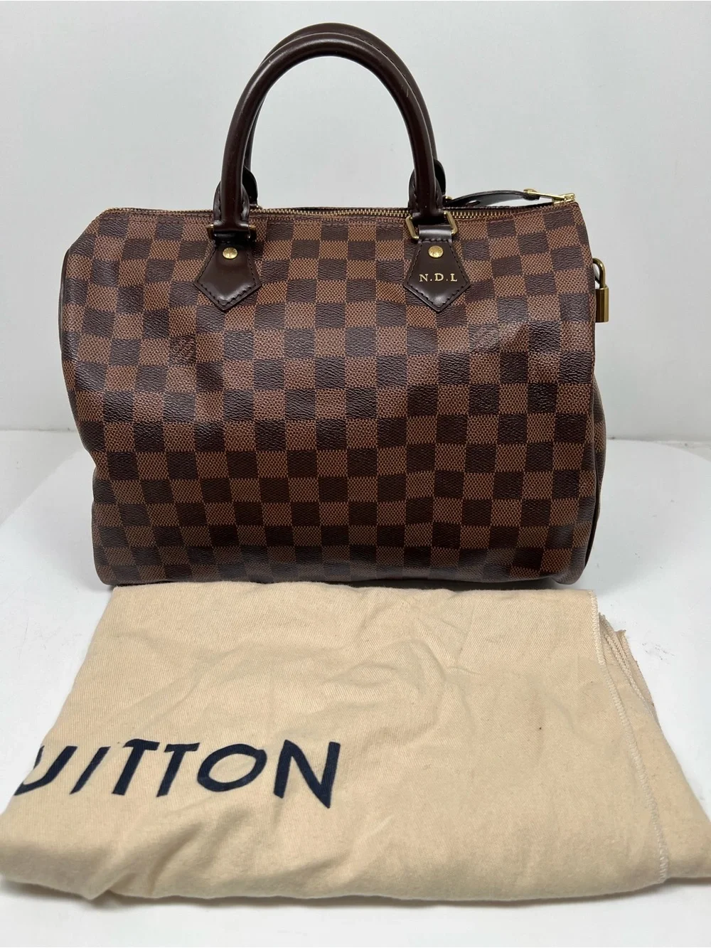Louis Vuitton Speedy 30 Damier Ebene Handbag Brown Canvas